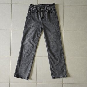 Thereabouts Girls High Rise Wide Leg Jeans Denim Sz 12 Black Wash